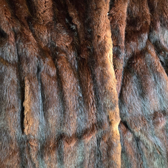 1950s Vintage Brown Mink Fur Coat Mid-Century Swing Old Hollywood Glam Size M/L - Picture 6 of 16